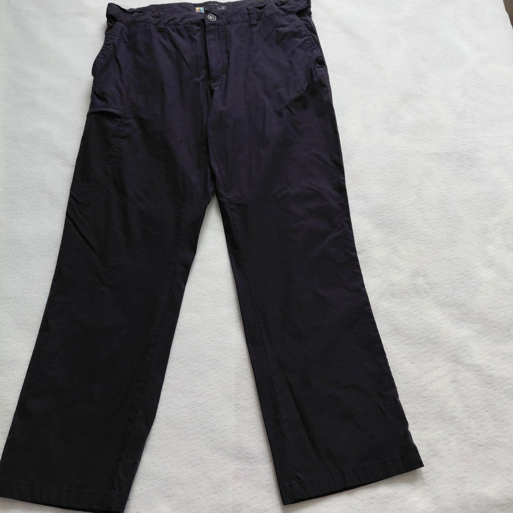L.E.I. Mens Navy Blue Nylon Spandex Cargo Pants 38x32 Straight Leg Stretch